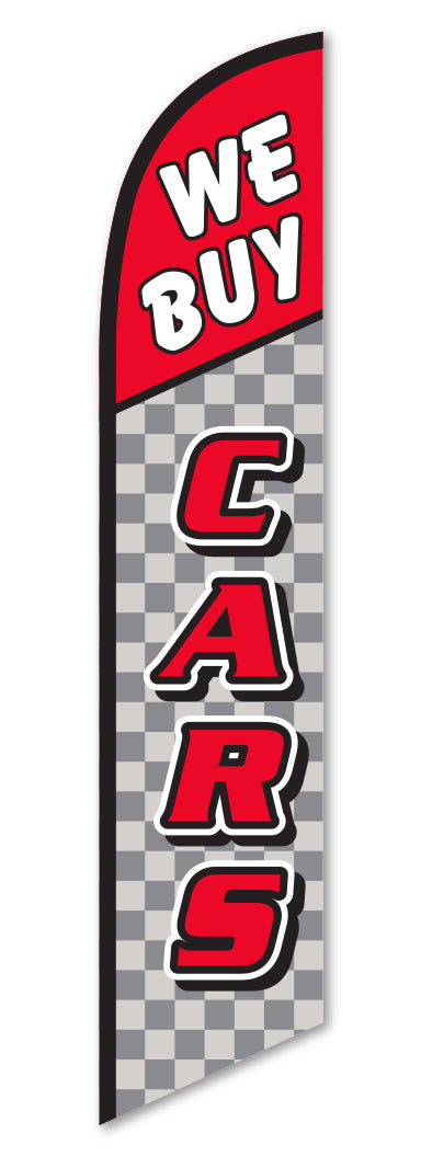 Swooper Banner - WE BUY CARS (Checkered) - Qty. 1