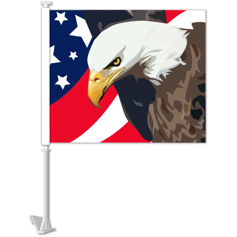 Standard Clip-On Flag - Patriotic with Eagle - Qty. 1
