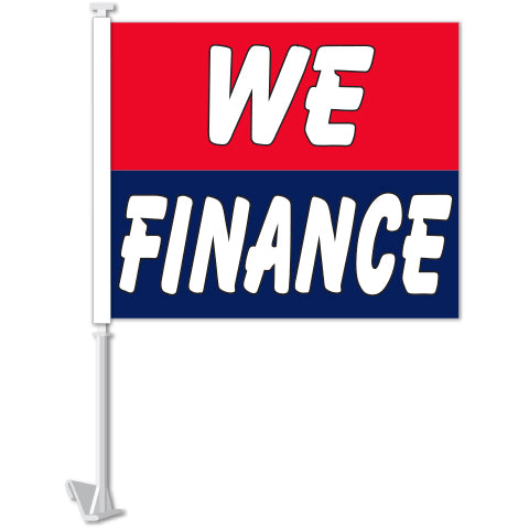 Standard Clip-On Flag - We Finance (Red & Blue) - Qty. 1