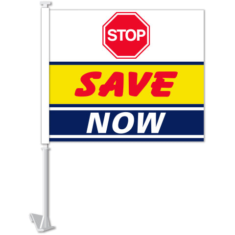 Standard Clip-On Flag - Stop Save Now - Qty. 1