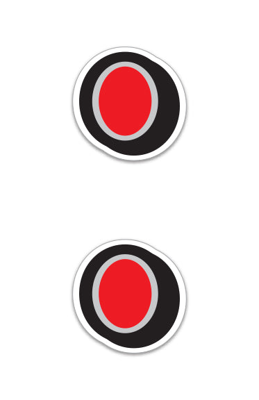 Giant Magnetic Number -Red with Gray Border - "." - Qty. 2