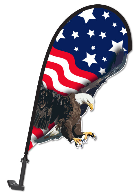 3D Clip on Paddle Flag - US FLAG with EAGLE - Qty. 1