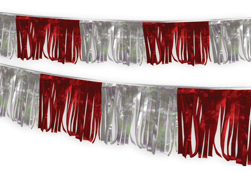Metallic Streamers- Red/Silver - Qty. 1