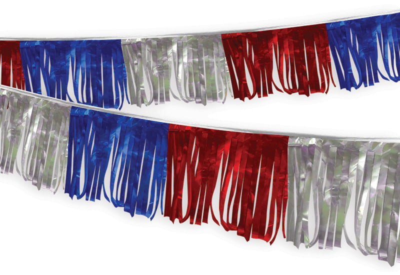 Metallic Streamers - Blue/Silver/Red - Qty. 1