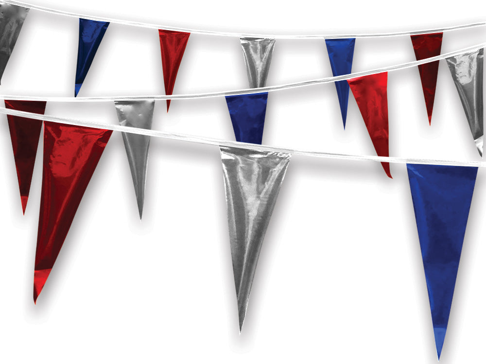Triangle Pennants Metallic - Red/Silver/Blue - Qty. 1
