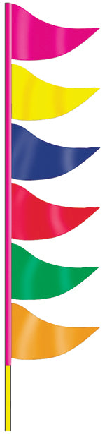 Ground Pennants- Multi Color w/poles - Plasticloth - Qty. 6