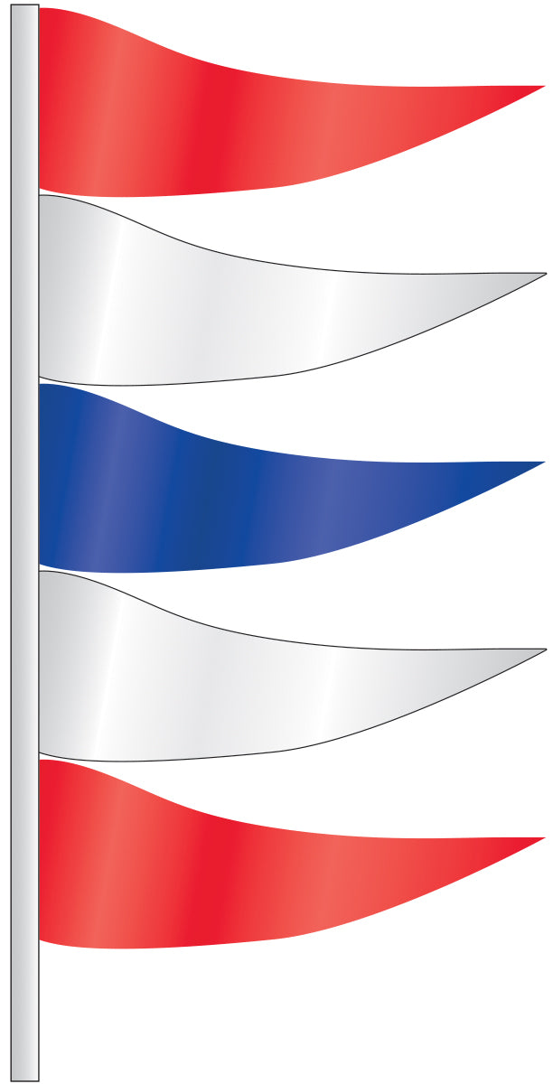 Antenna Flag - Plasticloth - Red, White & Blue -  Qty. 12