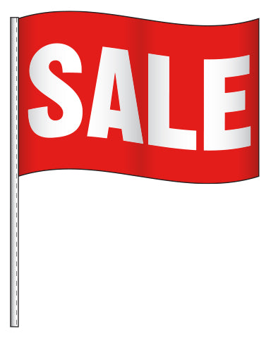 Antenna Flag - Supreme Cloth - Red & White Sale -  Qty. 12