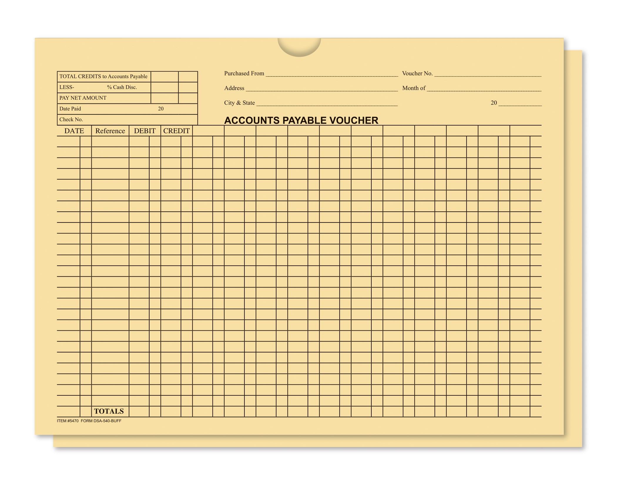 Accounts Payable Voucher Env. - DSA-540 BUFF - Qty. 100