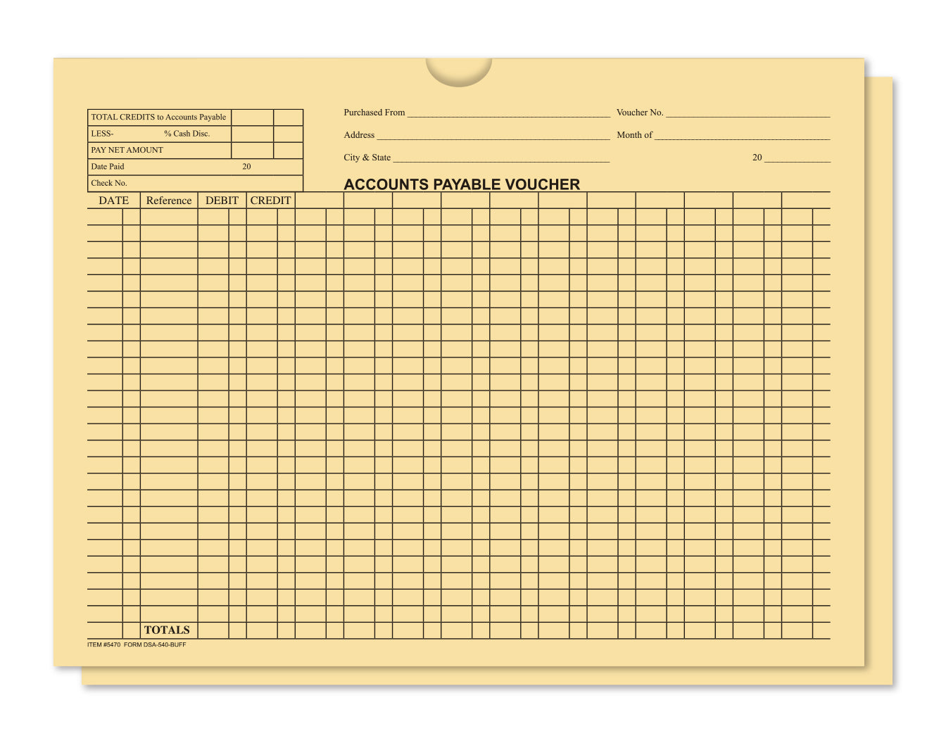 Accounts Payable Voucher Env. - DSA-540 BUFF - Qty. 500