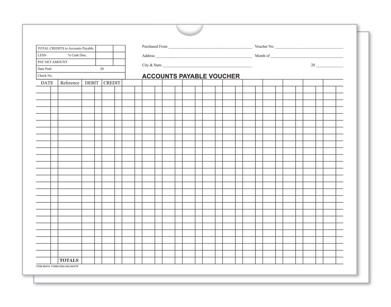 Accounts Payable Voucher Env. - DSA-540 WHITE - Qty. 500