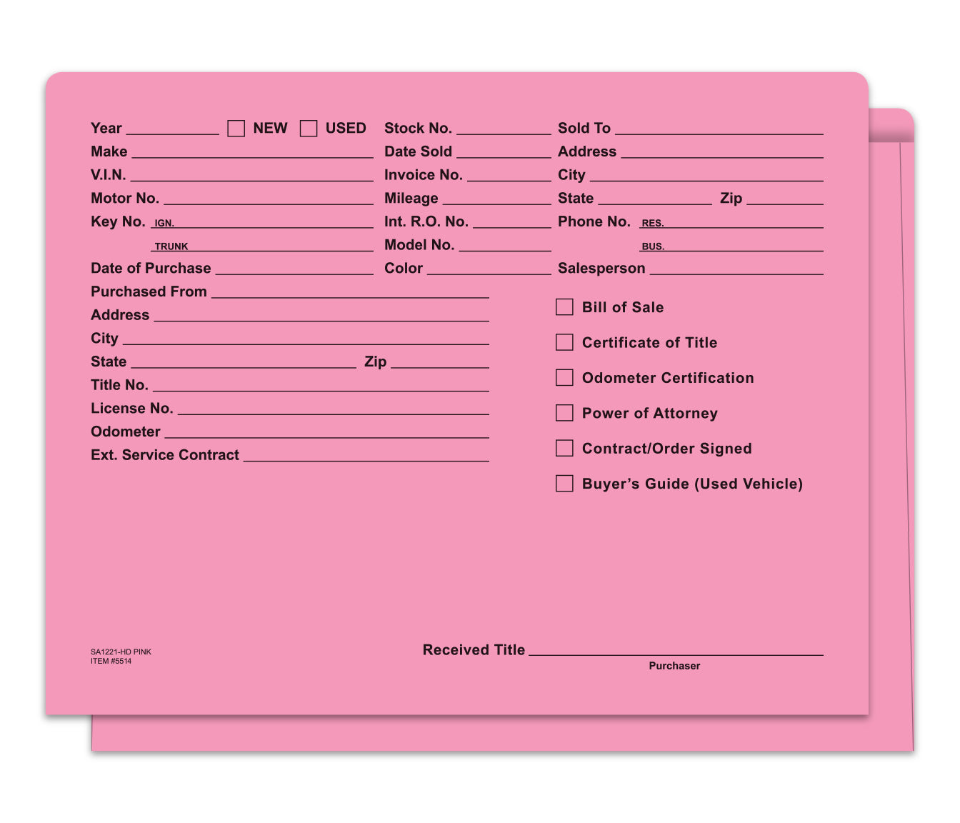 Heavy Duty Deal Jacket, Printed - SA1221-HD-PINK - Box of 500