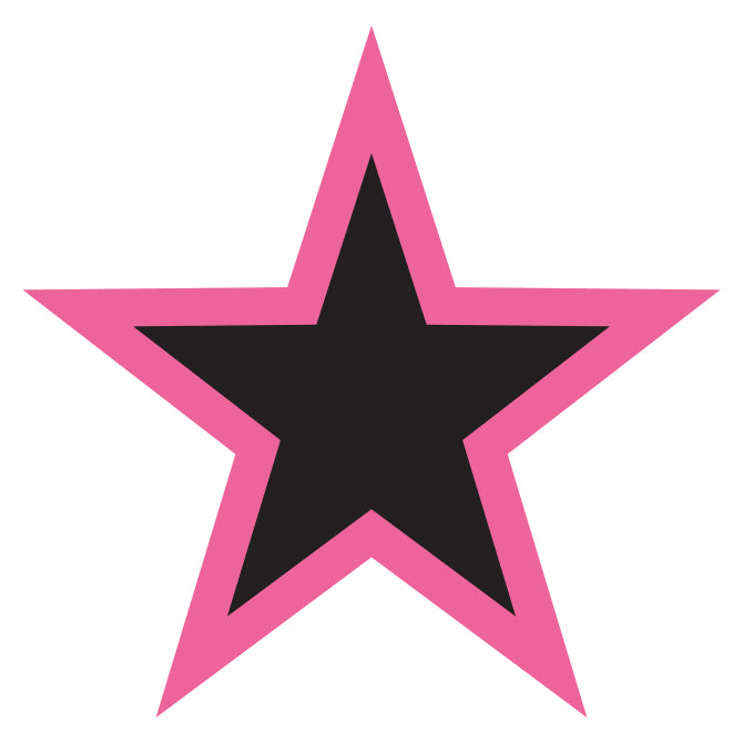 Window Sticker - Star - Pink & Black - 5" - Qty. 12