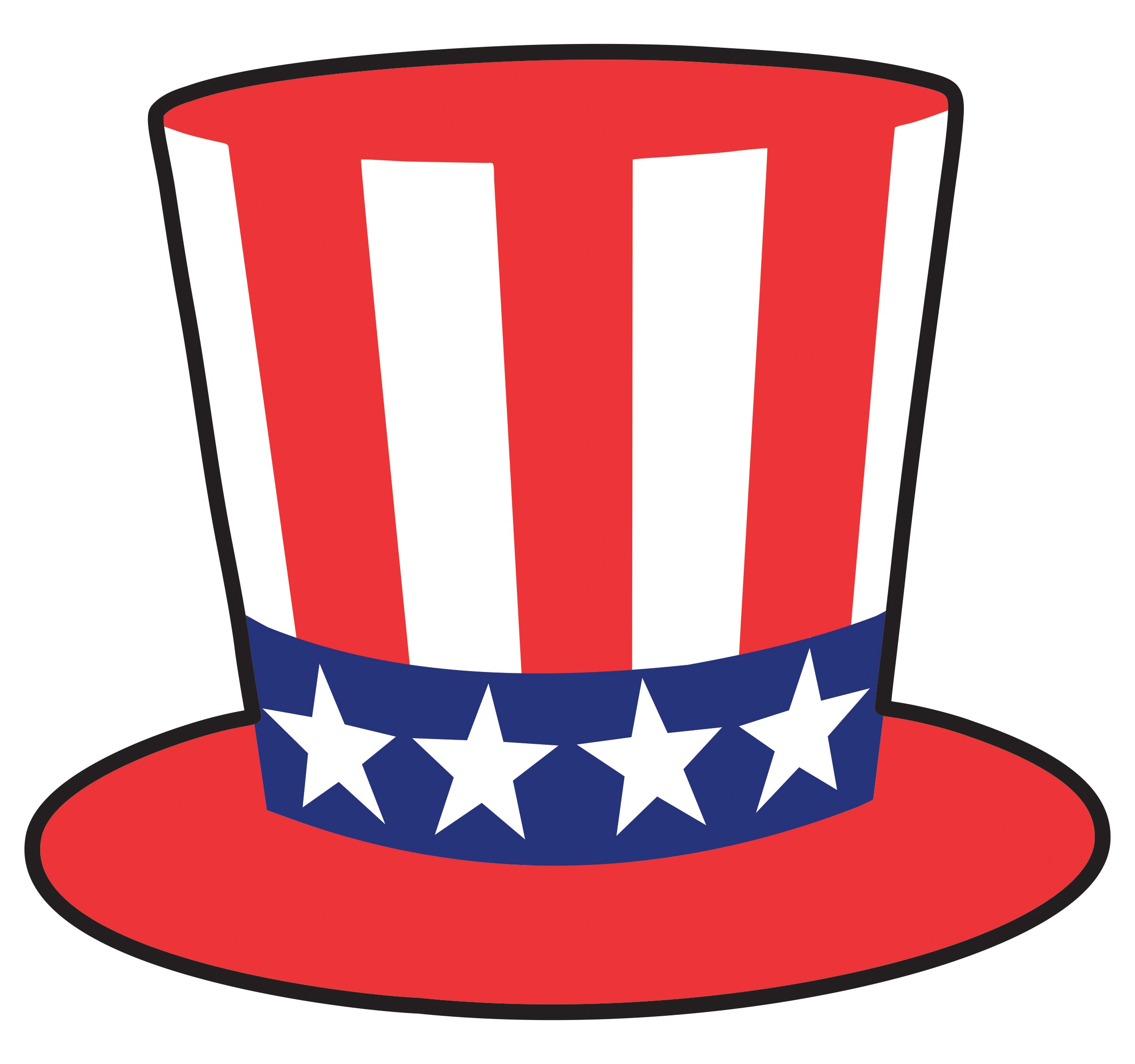 Window Sticker - PATRIOTIC HAT - Qty. 12