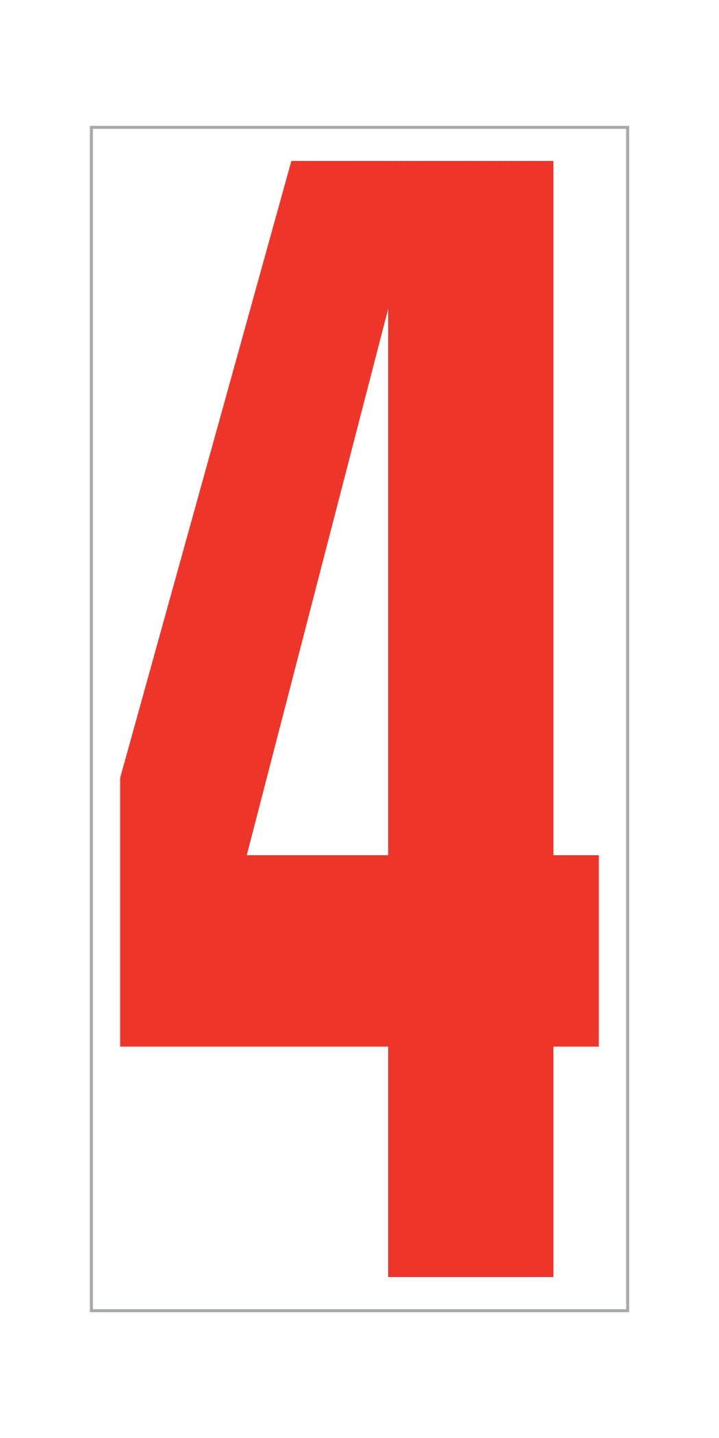 Window Sticker - 5-1/2"" Fluor. RED on WHITE #4 - Qty. 12