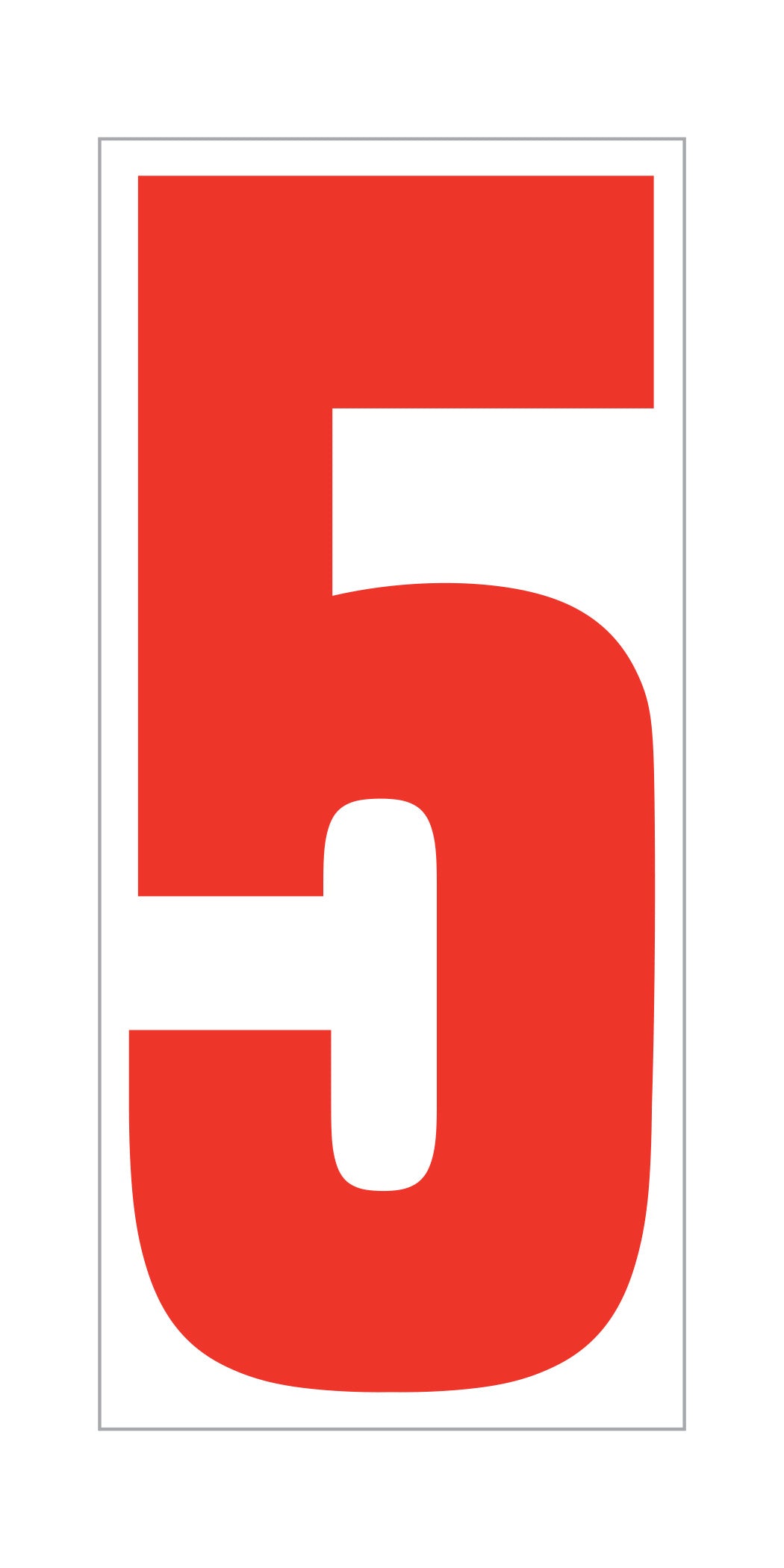 Window Sticker - 5-1/2"" Fluor. RED on WHITE #5 - Qty. 12
