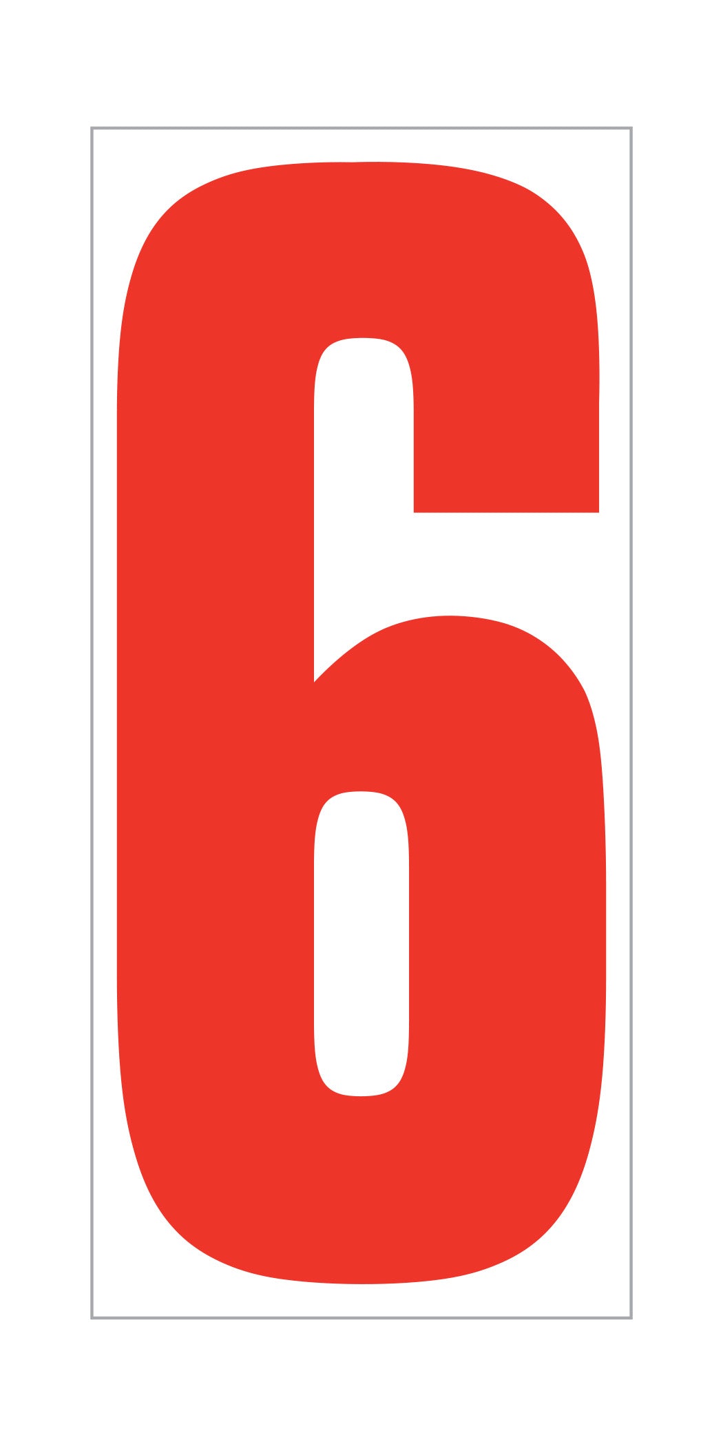 Window Sticker - 5-1/2"" Fluor. RED on WHITE #6 - Qty. 12