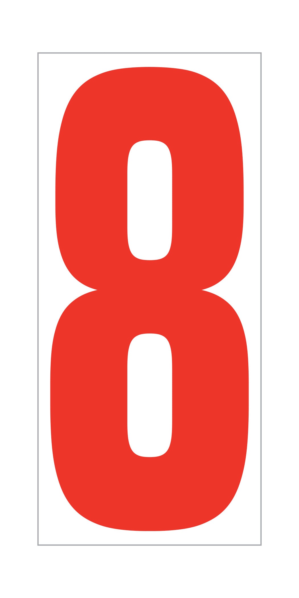 Window Sticker - 5-1/2"" Fluor. RED on WHITE #8 - Qty. 12