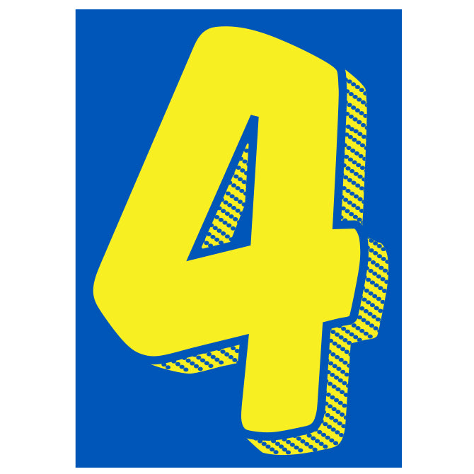 Window Sticker - 7 1/2" Blue/Yellow #4 - Qty. 12
