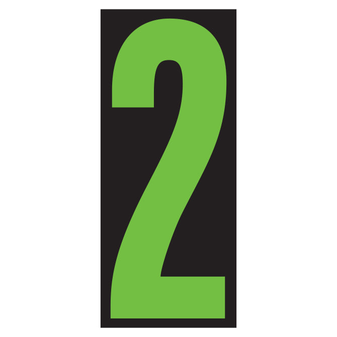 Window Sticker - 5-1/2" Fluor. Green/Black #2 - Qty. 12