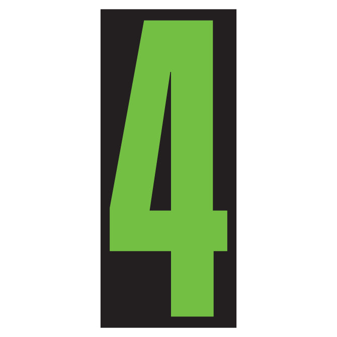 Window Sticker - 5-1/2" Fluor. Green/Black #4 - Qty. 12