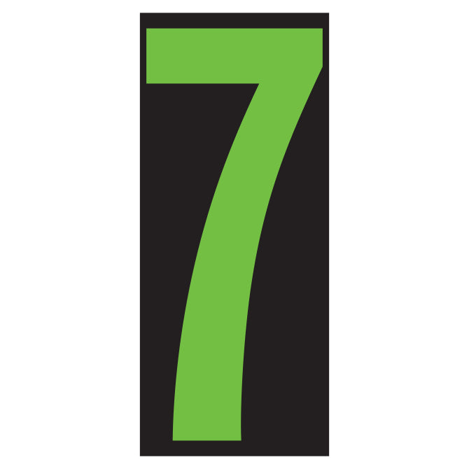 Window Sticker - 5-1/2" Fluor. Green/Black #7 - Qty. 12
