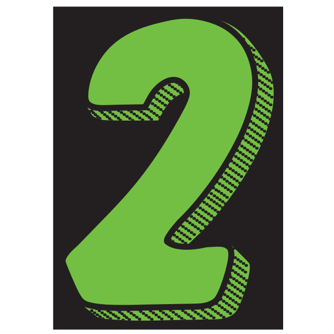 Window Sticker - 7 1/2" Fluor. Green/Black #2 - Qty. 12