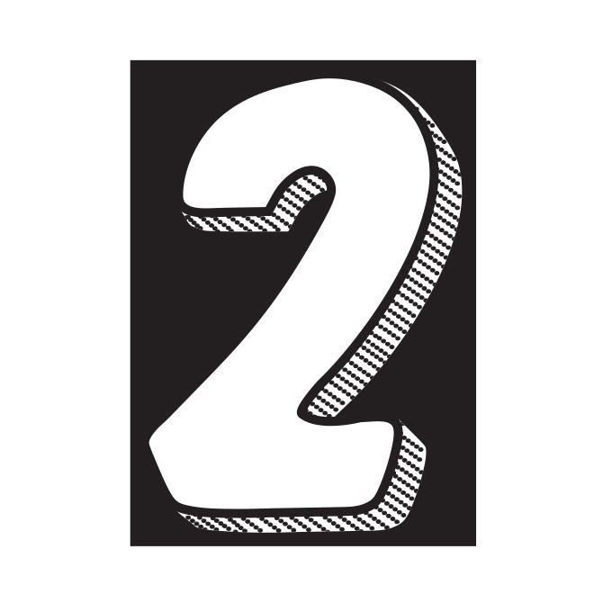 Window Sticker - 7 1/2"  White/Black #2 - Qty. 12
