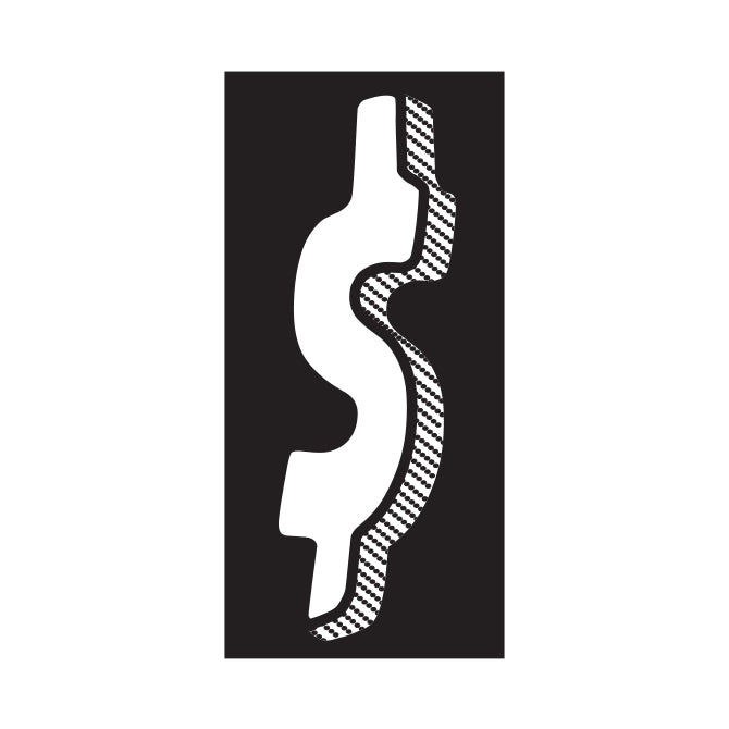 Window Sticker - 7 1/2"  White/Black '$' - Qty. 12