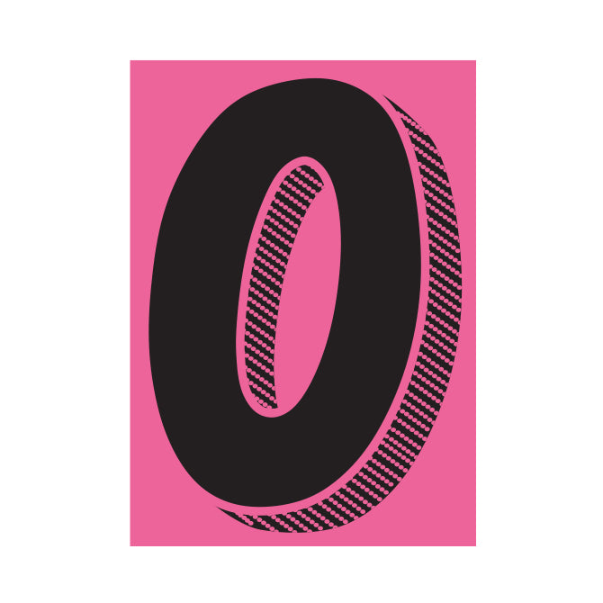 Window Sticker - 7 1/2" Black/Pink #0 - Qty. 12