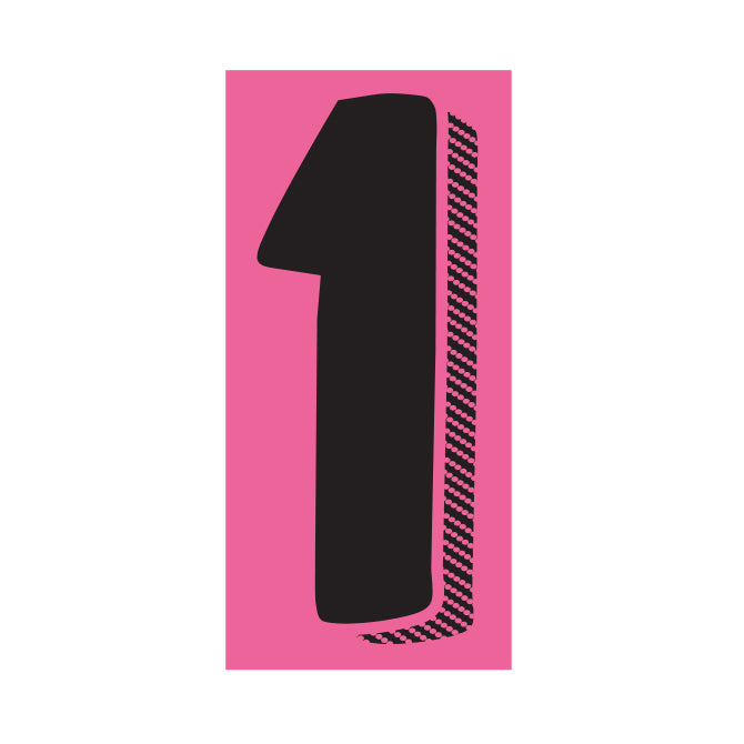 Window Sticker - 7 1/2" Black/Pink #1 - Qty. 12