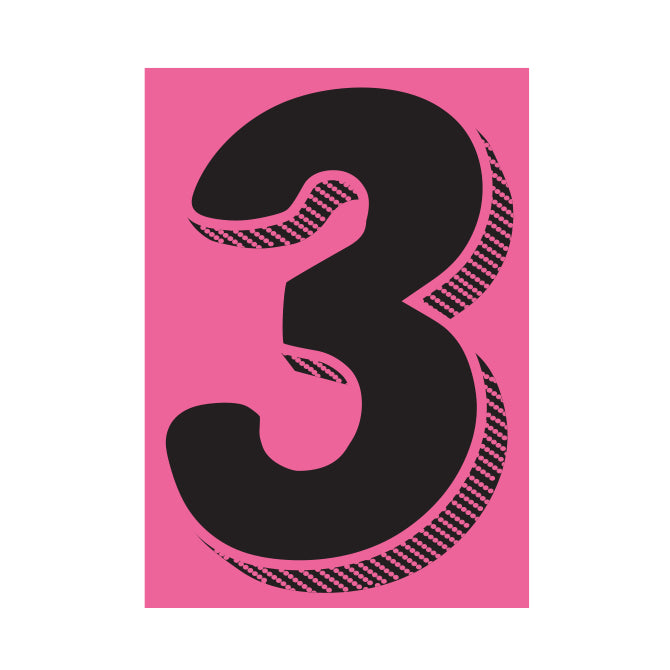 Window Sticker - 7 1/2" Black/Pink #3 - Qty. 12
