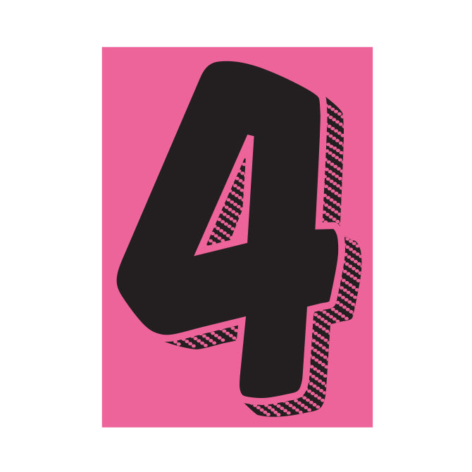 Window Sticker - 7 1/2" Black/Pink #4 - Qty. 12