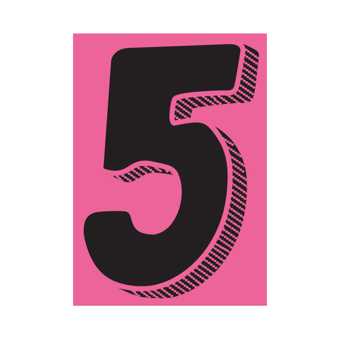 Window Sticker - 7 1/2" Black/Pink #5 - Qty. 12