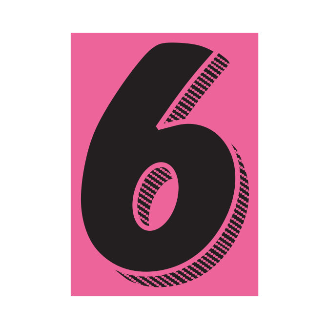 Window Sticker - 7 1/2" Black/Pink #6 - Qty. 12