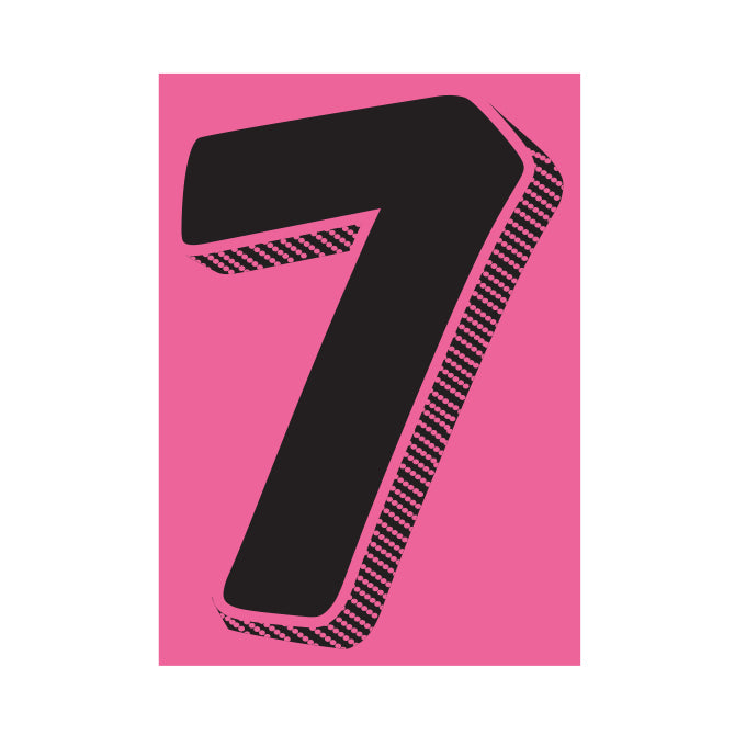 Window Sticker - 7 1/2" Black/Pink #7 - Qty. 12