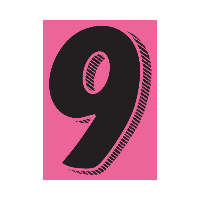 Window Sticker - 7 1/2" Black/Pink #9 - Qty. 12