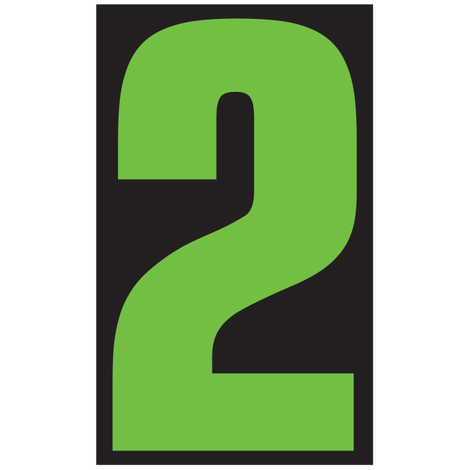 Window Sticker - 9 1/2" Fluor. Green/Black #2 - Qty. 12