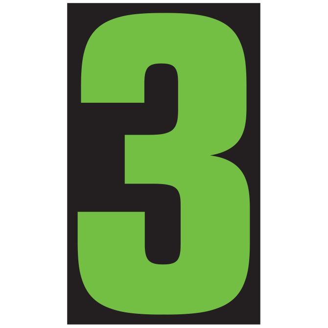Window Sticker - 9 1/2" Fluor. Green/Black #3 - Qty. 12