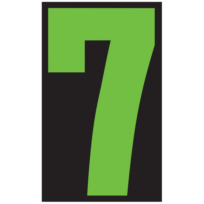 Window Sticker - 9 1/2" Fluor. Green/Black #7 - Qty. 12