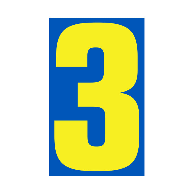 Window Sticker - 9 1/2" Blue/Yellow #3 - Qty. 12