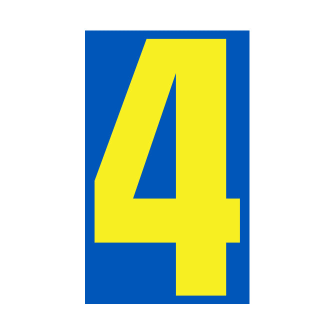 Window Sticker - 9 1/2" Blue/Yellow #4 - Qty. 12