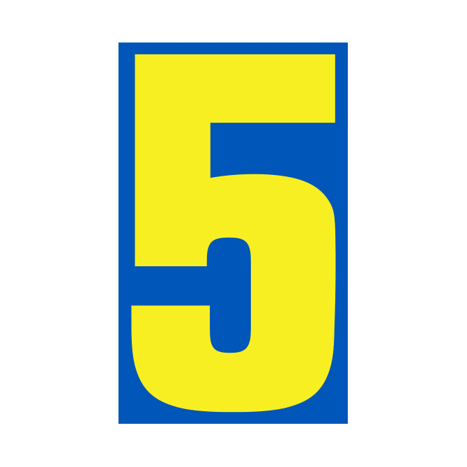 Window Sticker - 9 1/2" Blue/Yellow #5 - Qty. 12