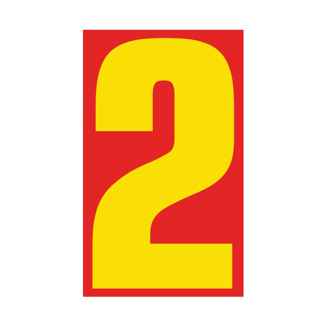 Window Sticker - 9 1/2" Red/Yellow #2 - Qty. 12