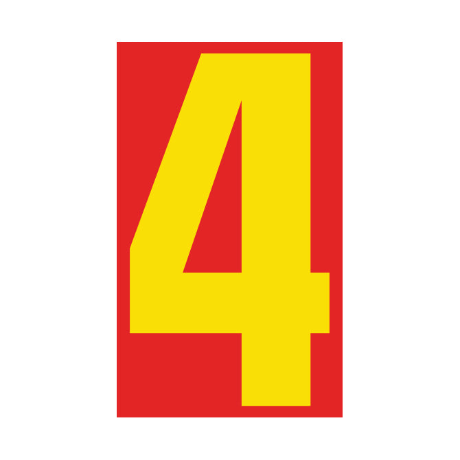 Window Sticker - 9 1/2" Red/Yellow #4 - Qty. 12
