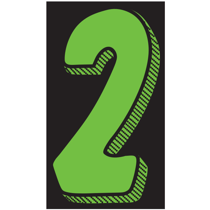 Window Sticker - 11 1/2" Fluor. Green/Black #2 - Qty. 12
