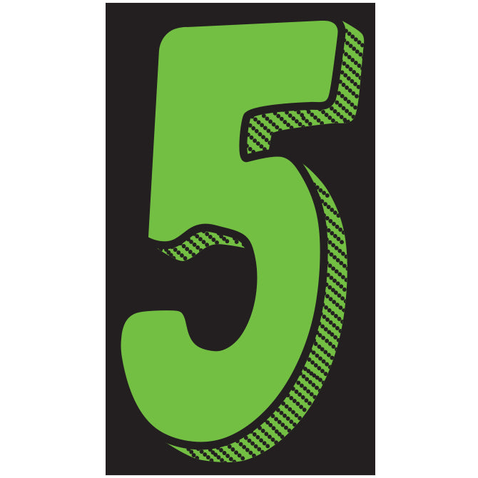 Window Sticker - 11 1/2" Fluor. Green/Black #5 - Qty. 12