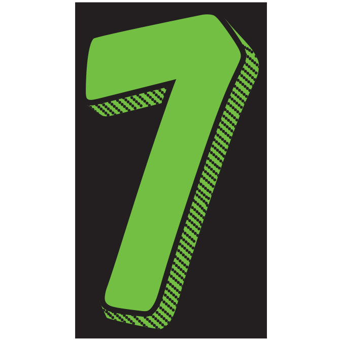 Window Sticker - 11 1/2" Fluor. Green/Black #7 - Qty. 12