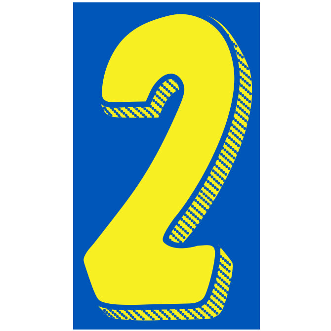 Window Sticker - 11 1/2" Blue/Yellow #2 - Qty. 12