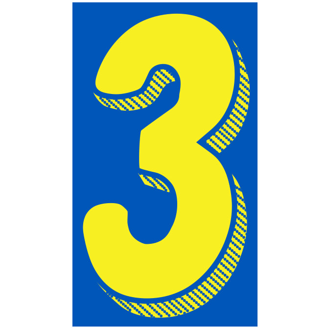 Window Sticker - 11 1/2" Blue/Yellow #3 - Qty. 12